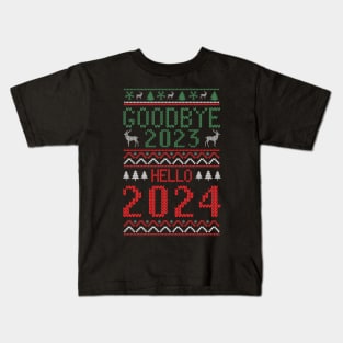 Goodbye 2023 Hello 2024 Kids T-Shirt